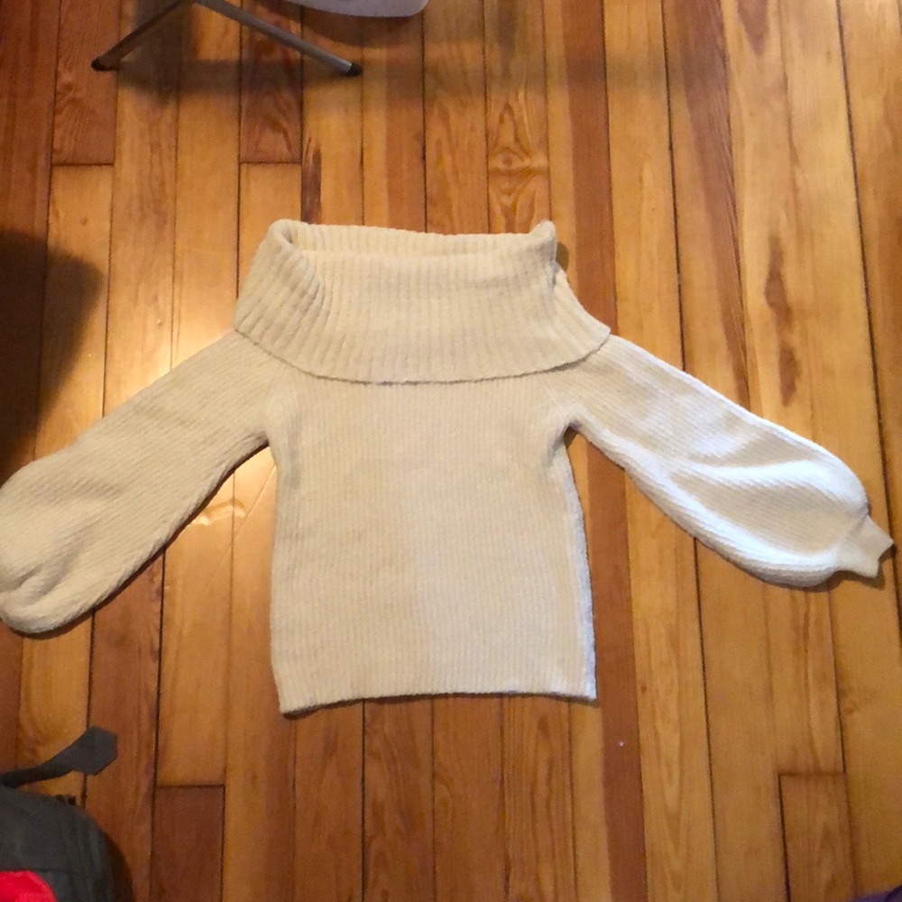 Off the shoulder chenille sweater